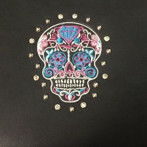 Embroidered Sugar Skull Wristlet Purse